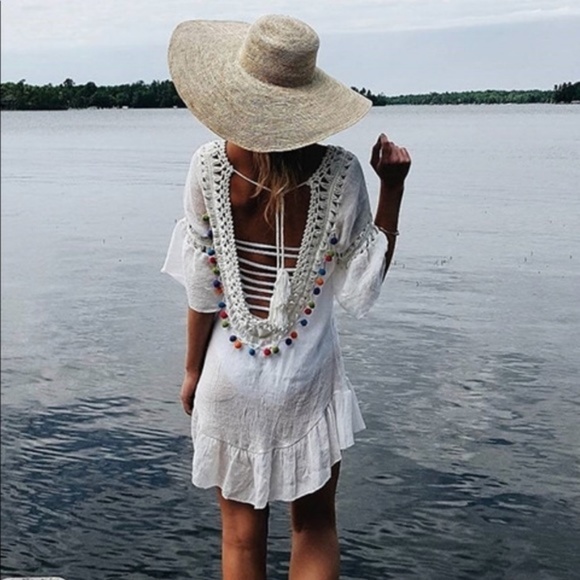 WILA Other - Pom Pom Swimsuit Beach Crochet Coverup